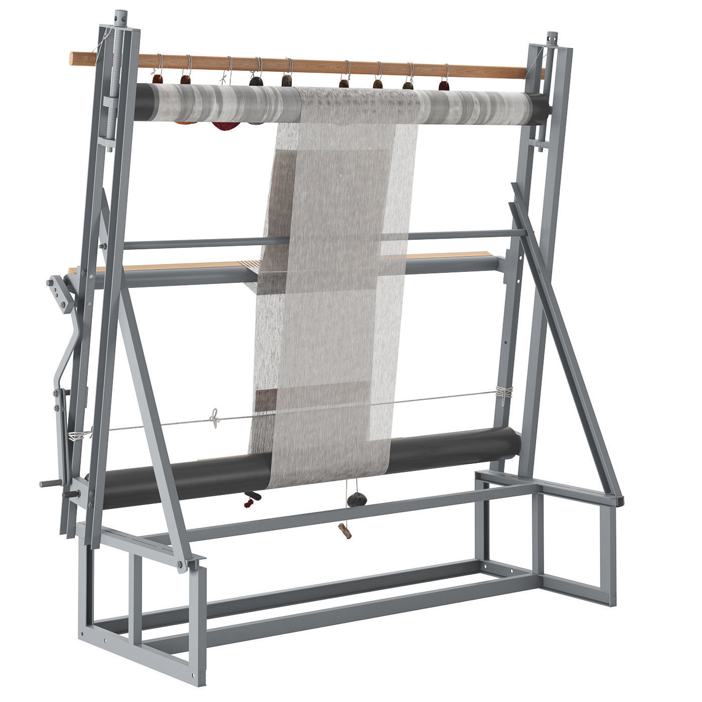 Weaving machine carpet creator Low-poly 3D model_2