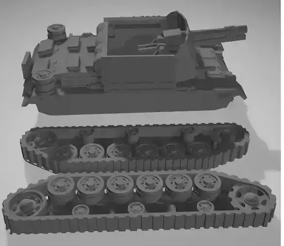 panzer III sig 105 field modification  Rare 3D print model