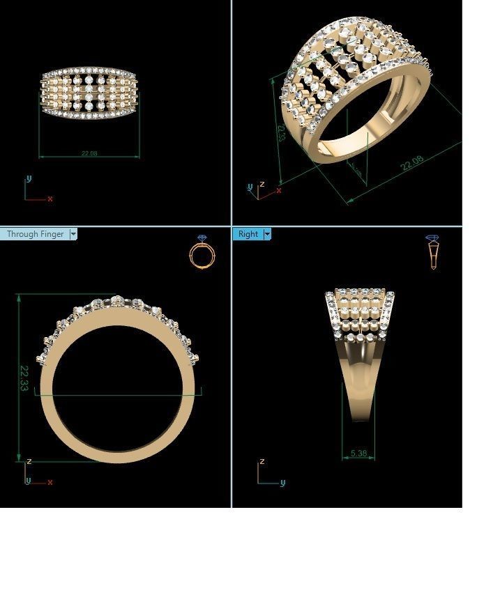 Engagement Wedding Ring 3dm STL OBJ FBX Render Details 3D print model_7