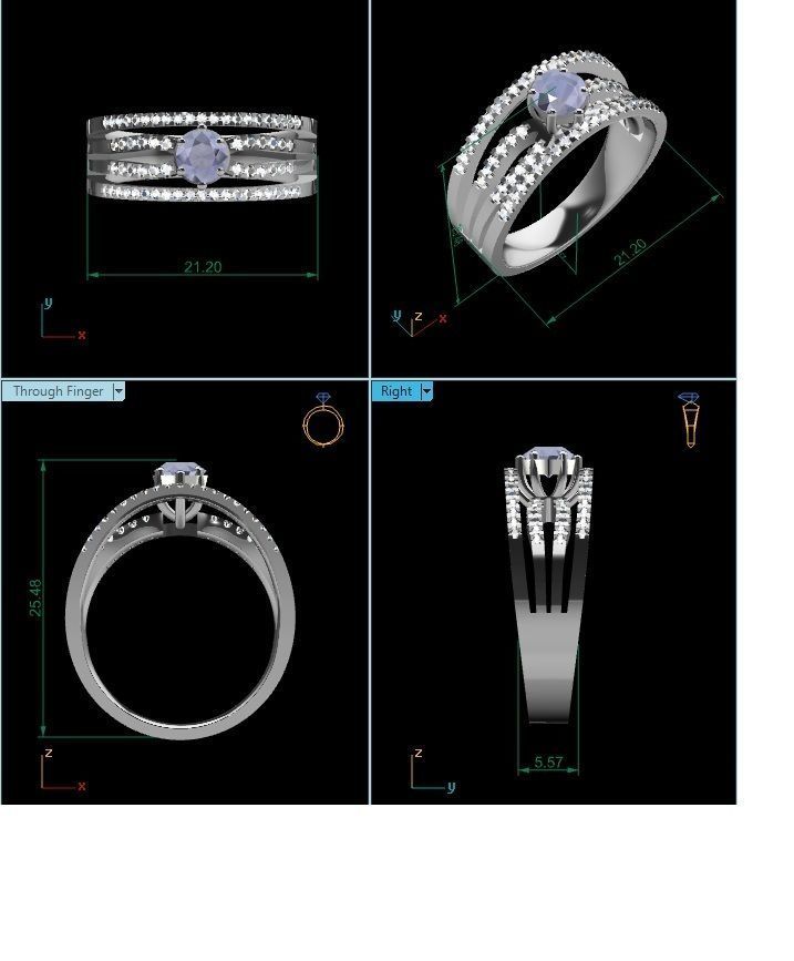 Engagement Wedding Ring 3dm STL OBJ FBX Render Details 3D print model_7
