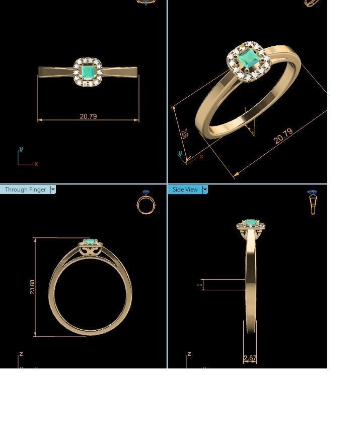 Engagement Wedding Ring 3dm STL OBJ FBX Render Details 3D print model_8