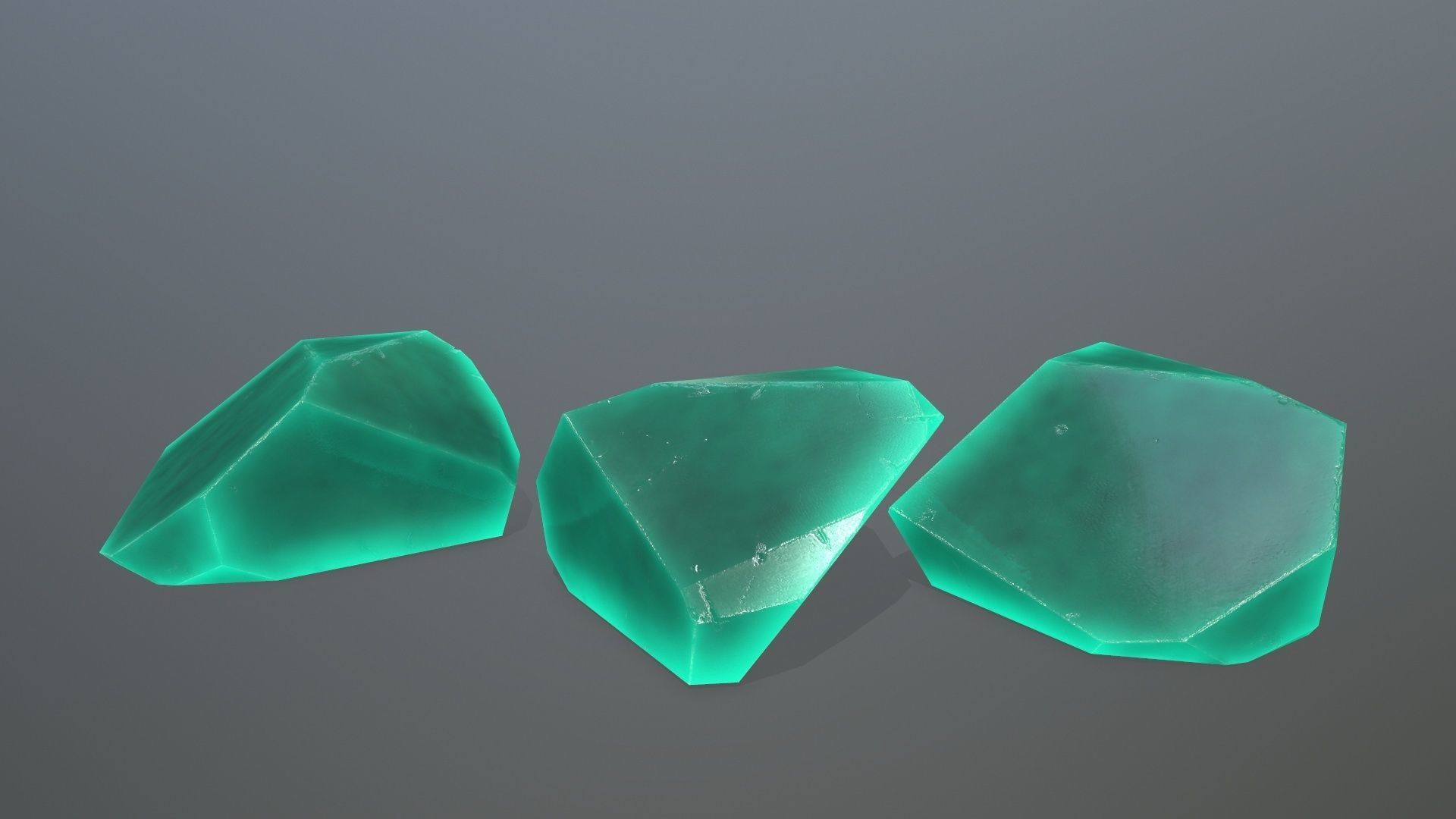 Crystal Set colored gemstones Low-poly 3D model_8