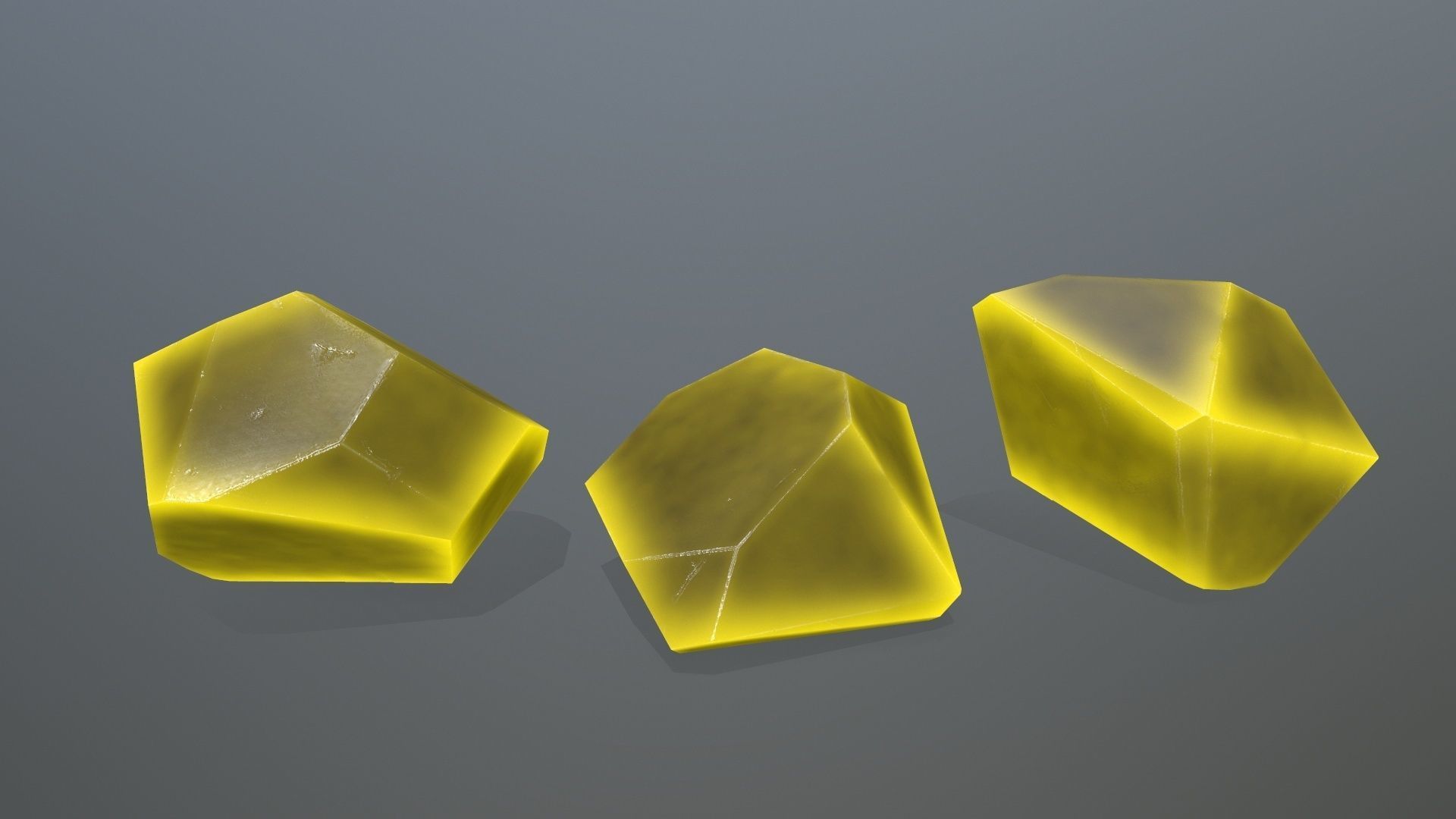Crystal Set colored gemstones Low-poly 3D model_1