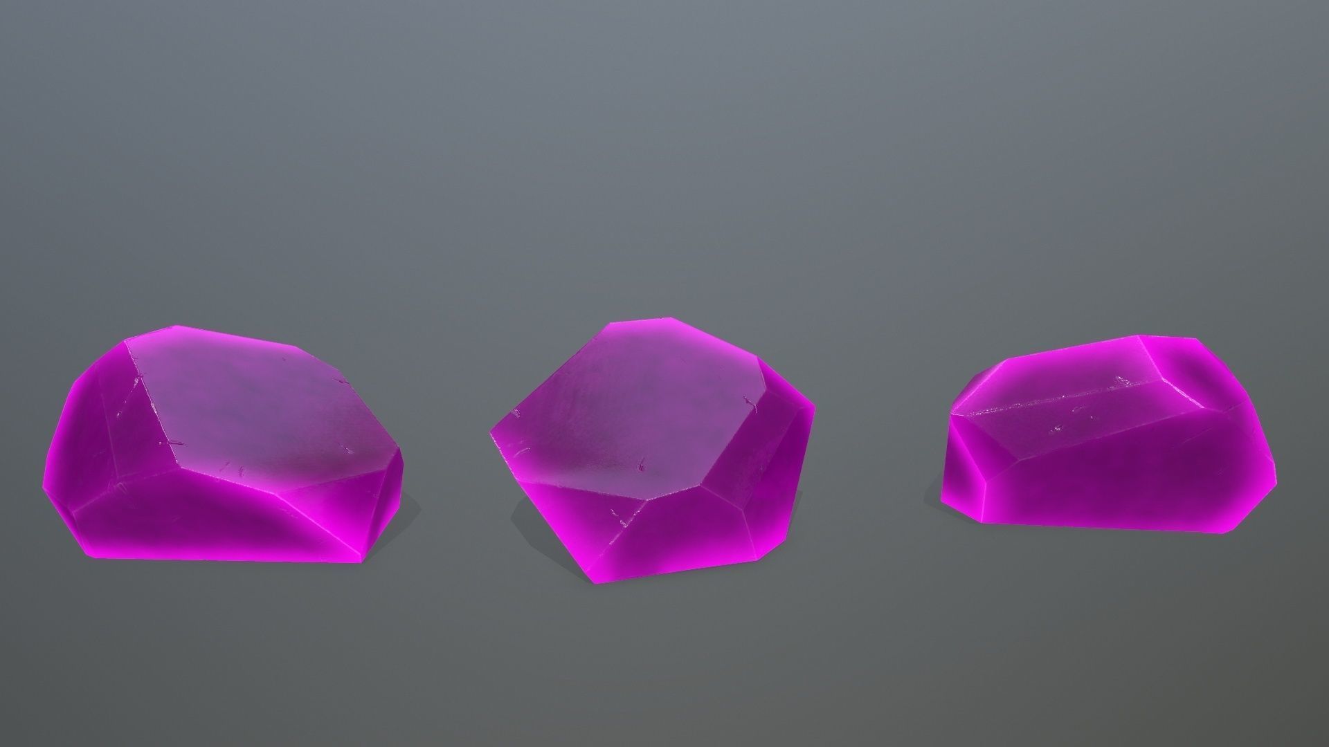 Crystal Set colored gemstones Low-poly 3D model_6
