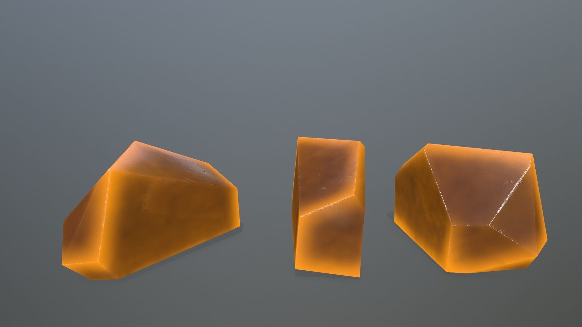 Crystal Set colored gemstones Low-poly 3D model_3