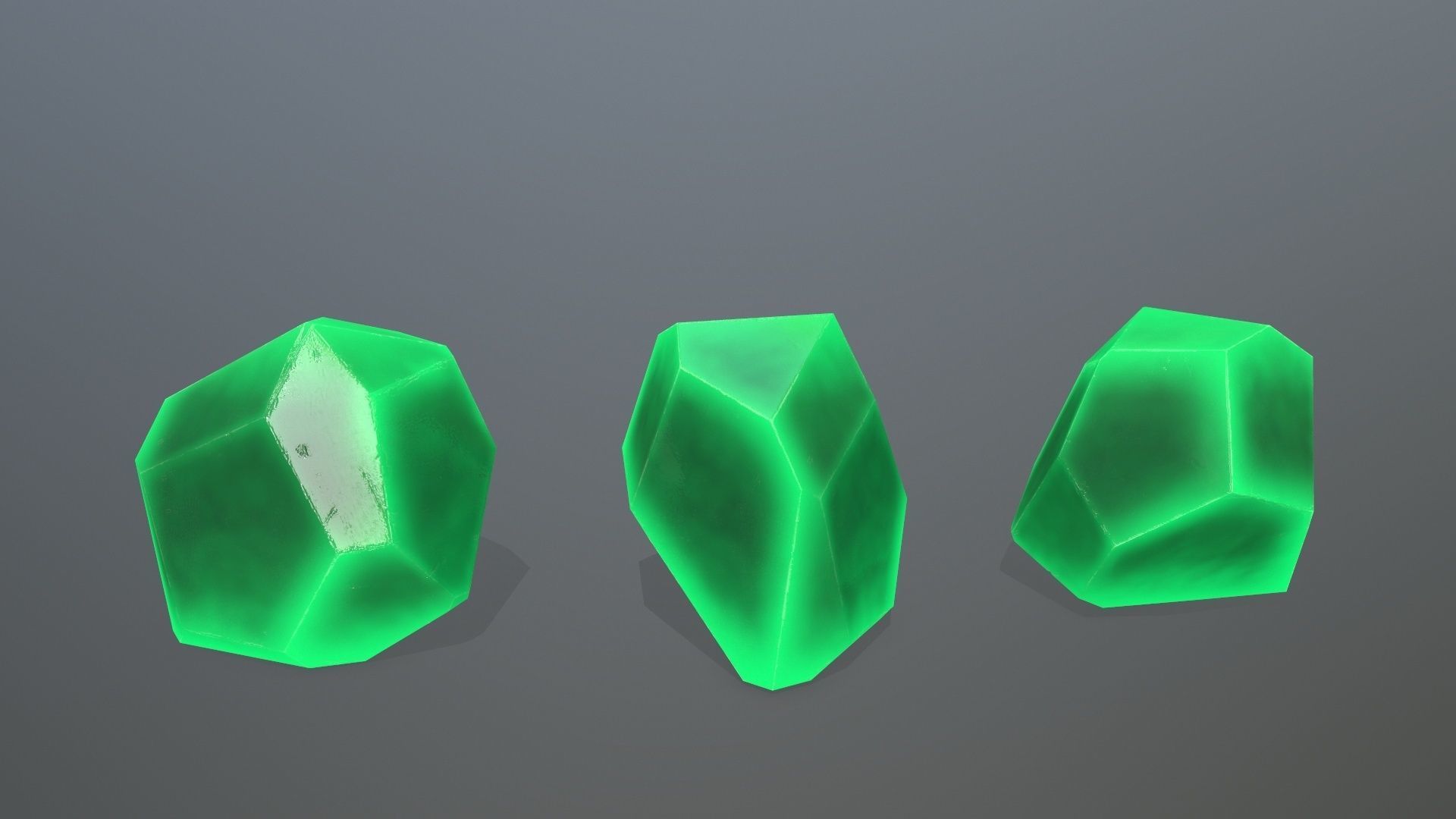 Crystal Set colored gemstones Low-poly 3D model_4