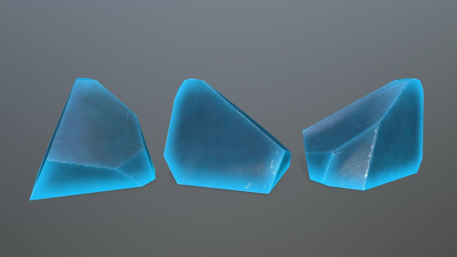 Crystal Set colored gemstones Low-poly 3D model_9
