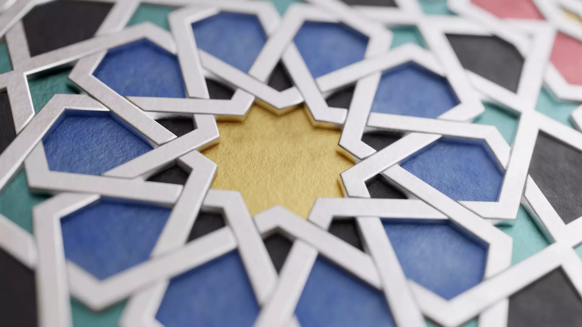 Colorful Five-fold Islamic Geometrical Design 3D model