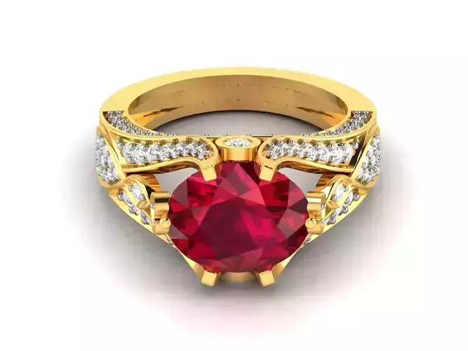 Engagement Wedding Oval Ring 3dm STL OBJ FBX Render Details 3D print model