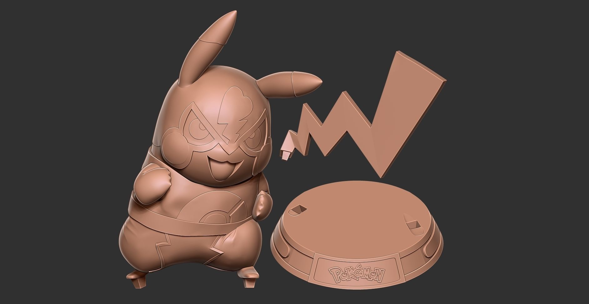Pikachu Libre 3D print model_16