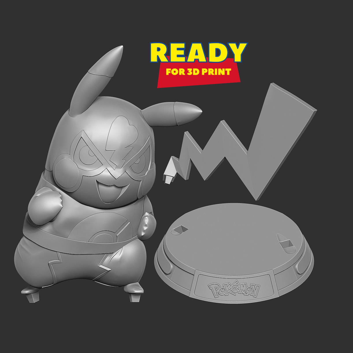 Pikachu Libre 3D print model_2