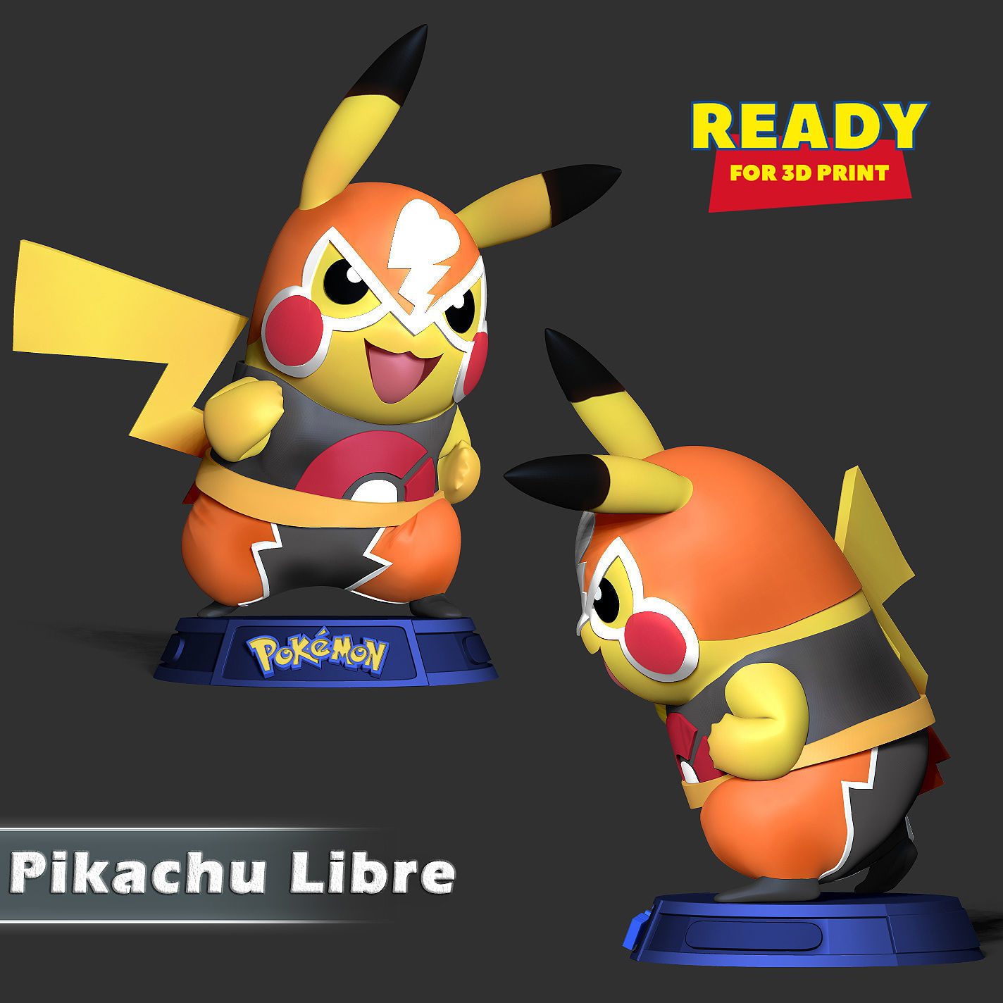 Pikachu Libre 3D print model_4