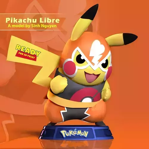 Pikachu Libre 3D print model