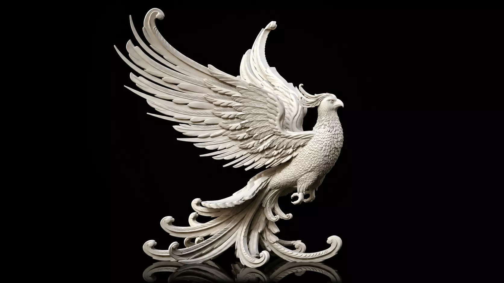 phoenix sculpture of 3D print model