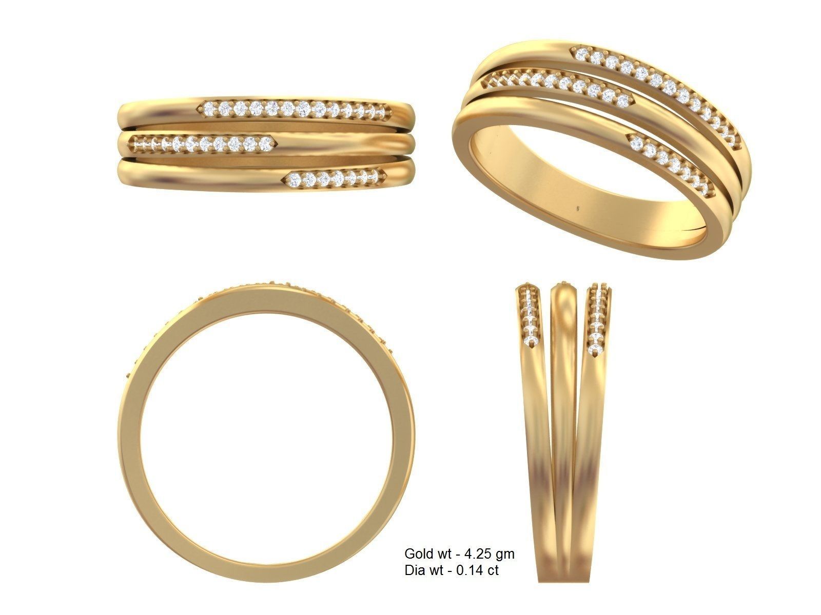 Solitaire Wedding Engagement Women Ring 3dm STL OBJ FBX Render 3D print model_8