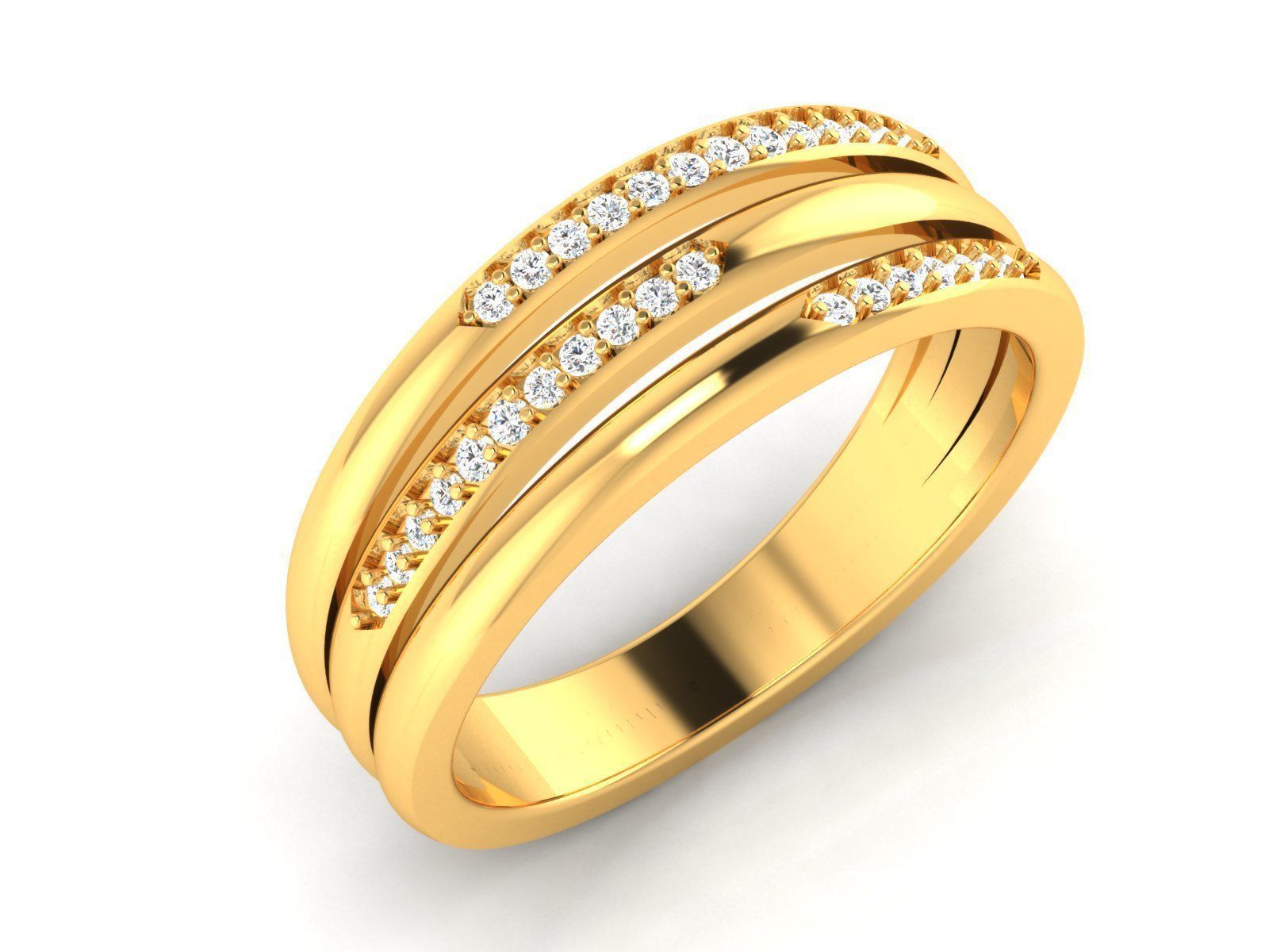 Solitaire Wedding Engagement Women Ring 3dm STL OBJ FBX Render 3D print model_1