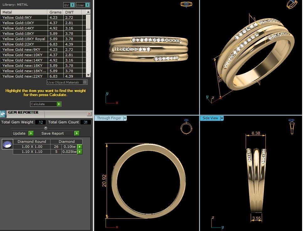 Solitaire Wedding Engagement Women Ring 3dm STL OBJ FBX Render 3D print model_9