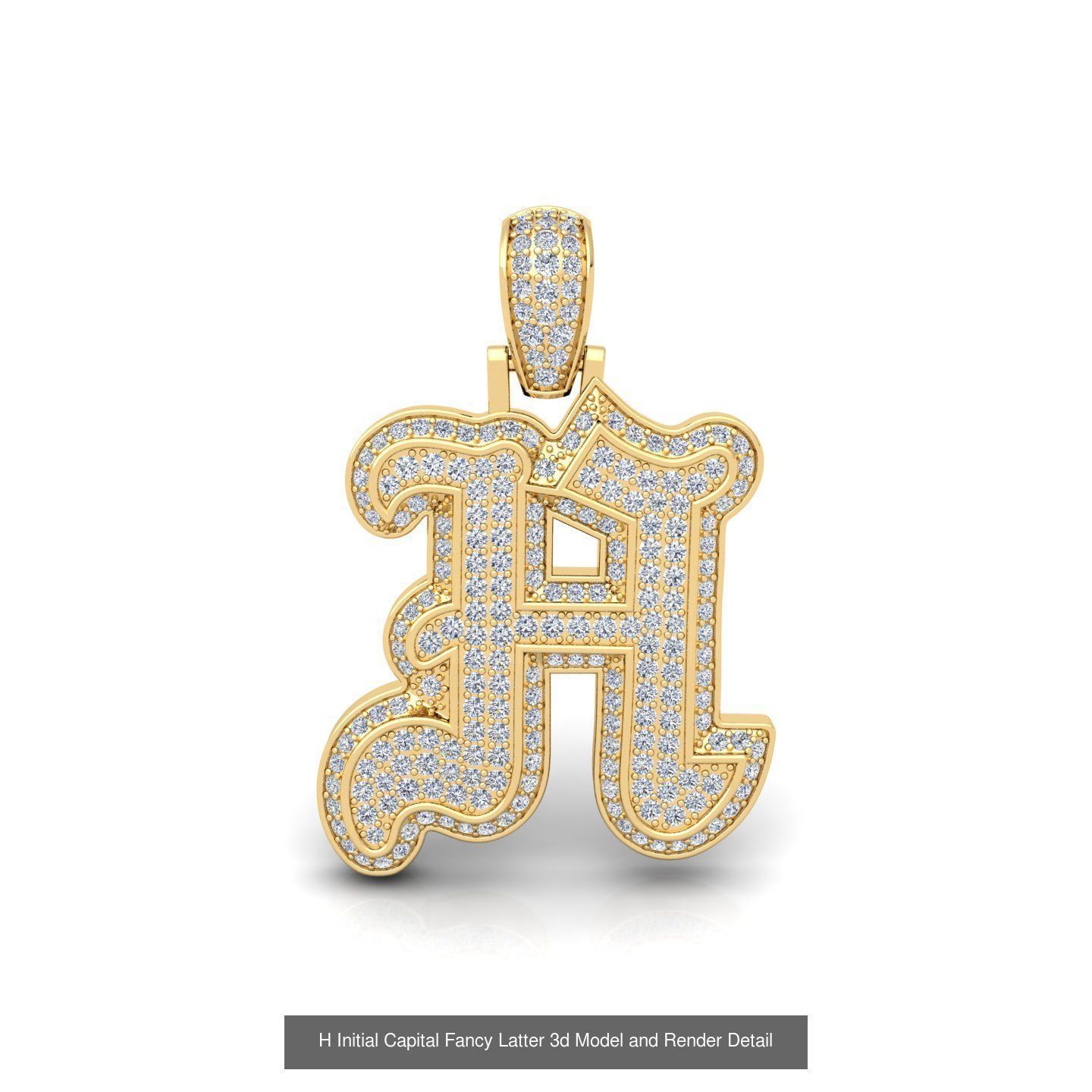 All Initial Capital Latter Collection 3d model And Render Detail _22