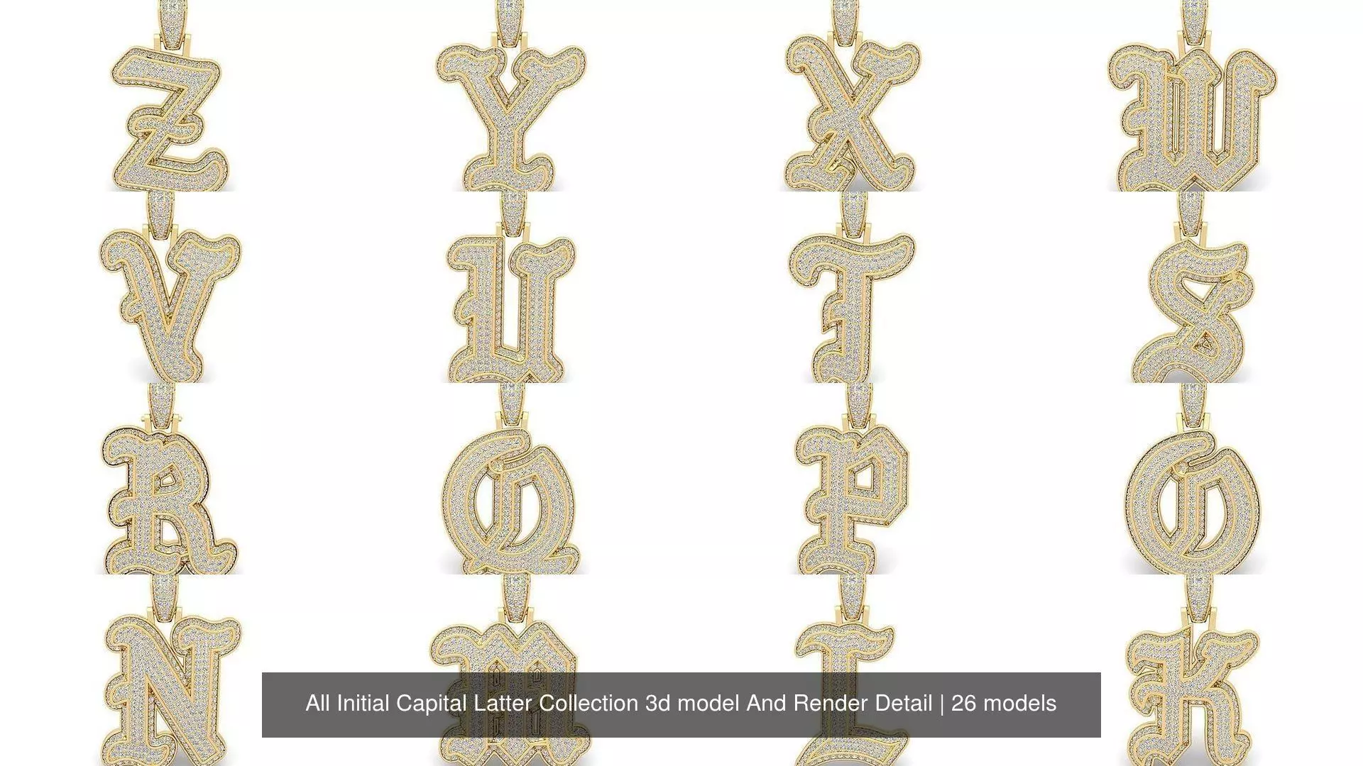 All Initial Capital Latter Collection 3d model And Render Detail _1