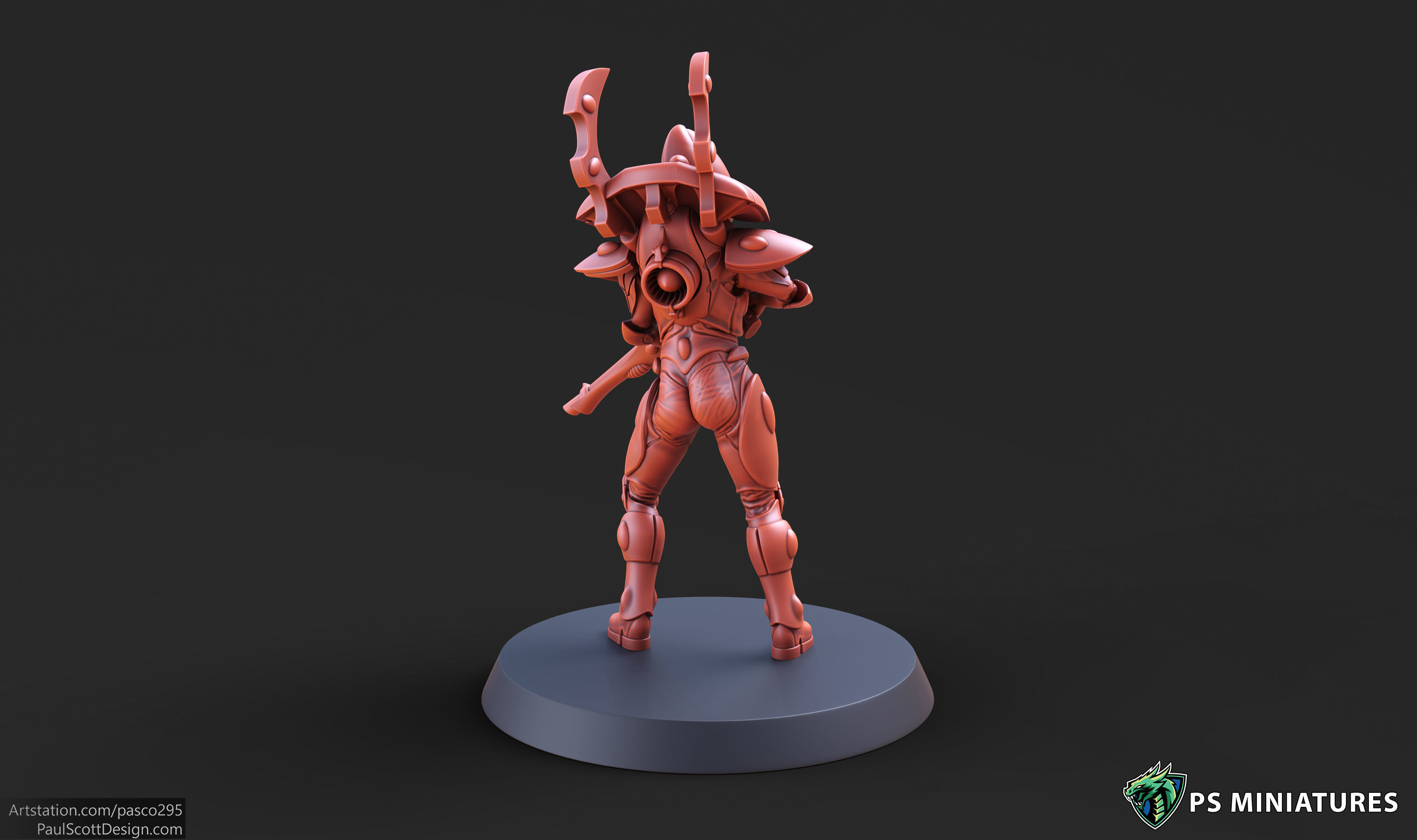 Space Elf Male Soldier Pose 1 - 8 Variants 3D print model_10