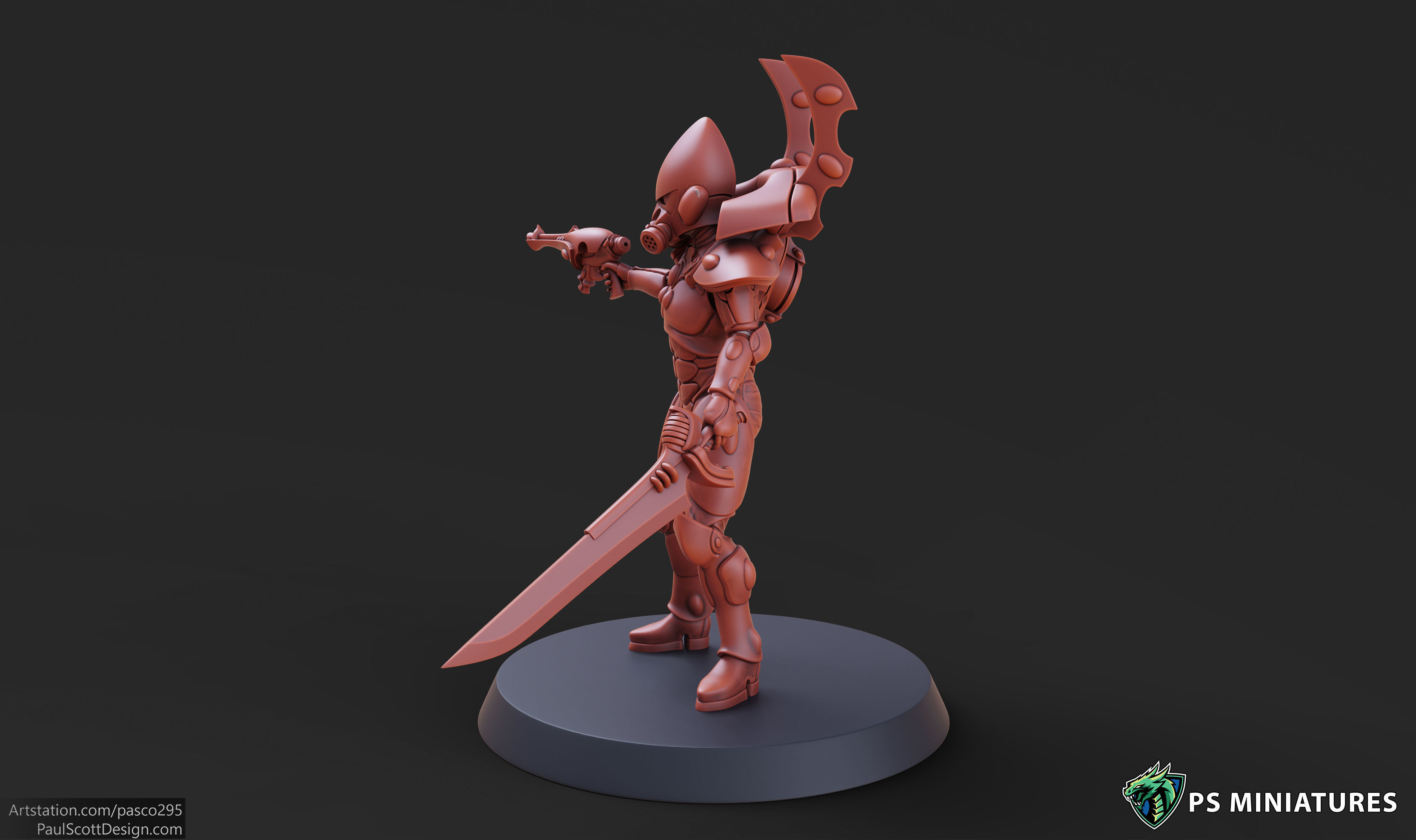 Space Elf Male Soldier Pose 1 - 8 Variants 3D print model_11