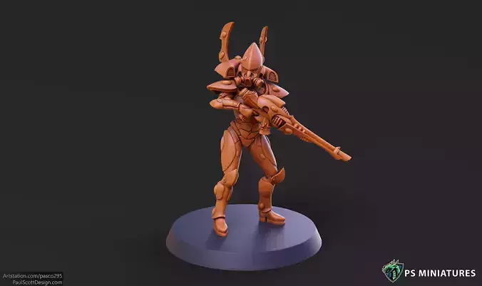Space Elf Male Soldier Pose 1 - 8 Variants 3D print model