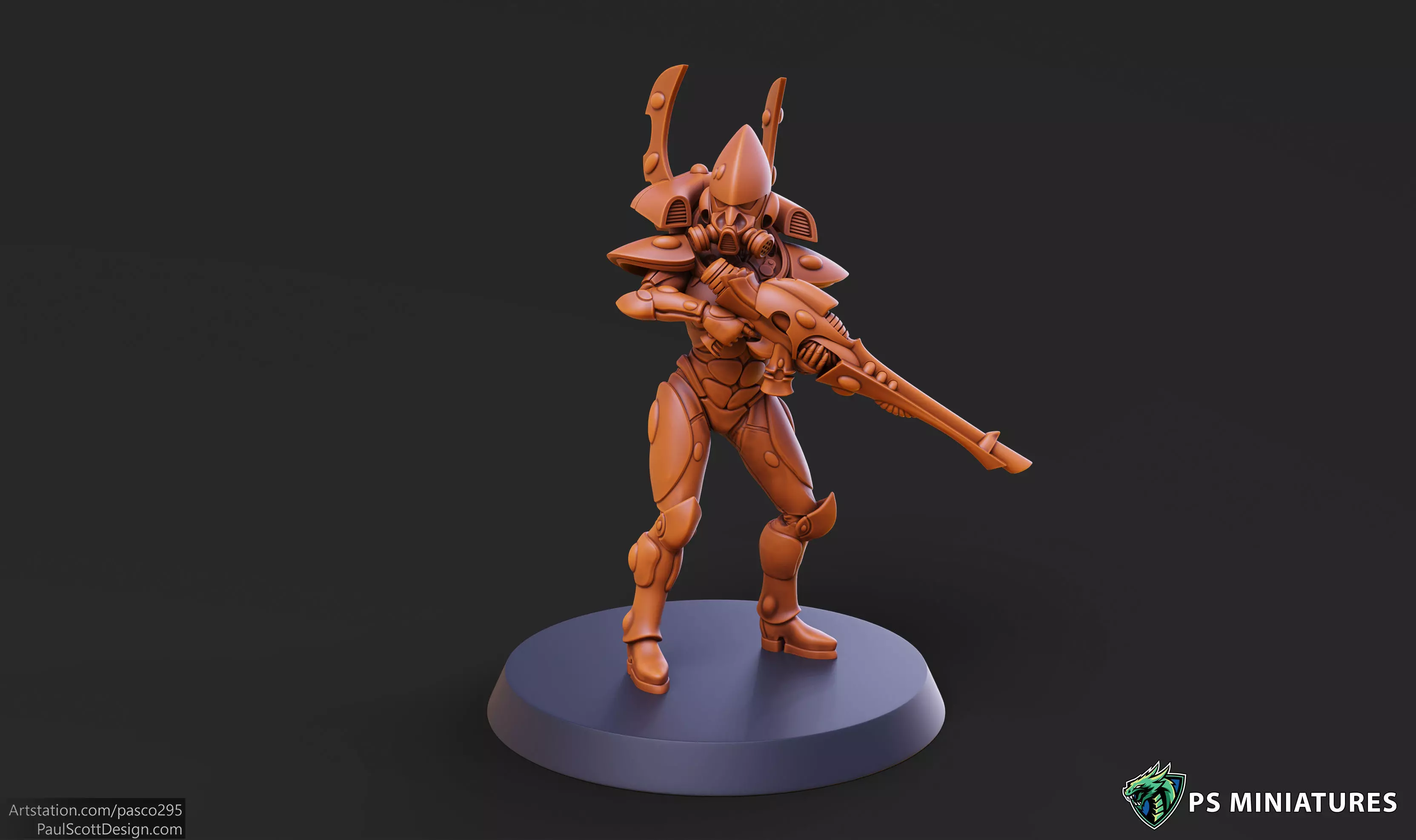 Space Elf Male Soldier Pose 1 - 8 Variants 3D print model_0