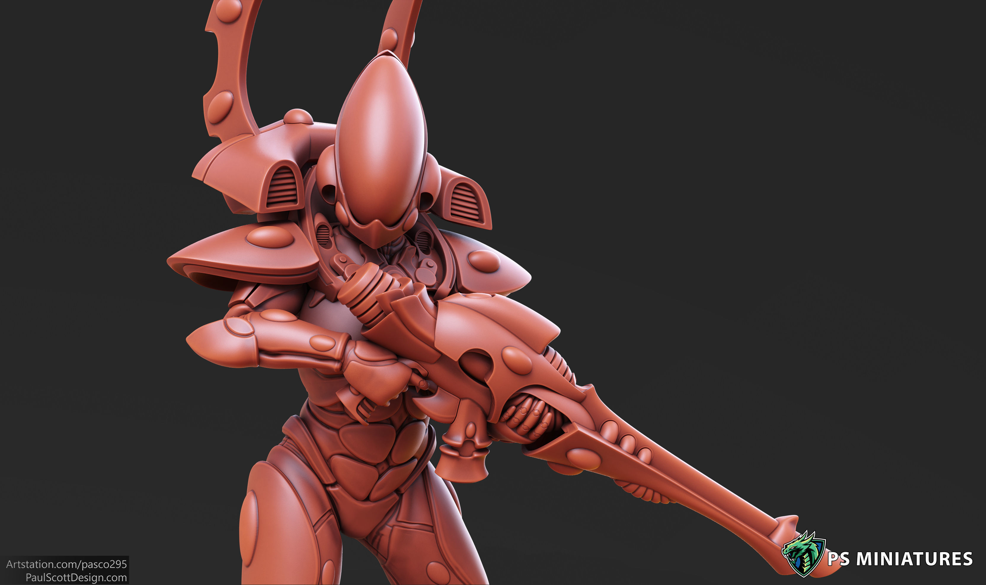 Space Elf Male Soldier Pose 1 - 8 Variants 3D print model_4