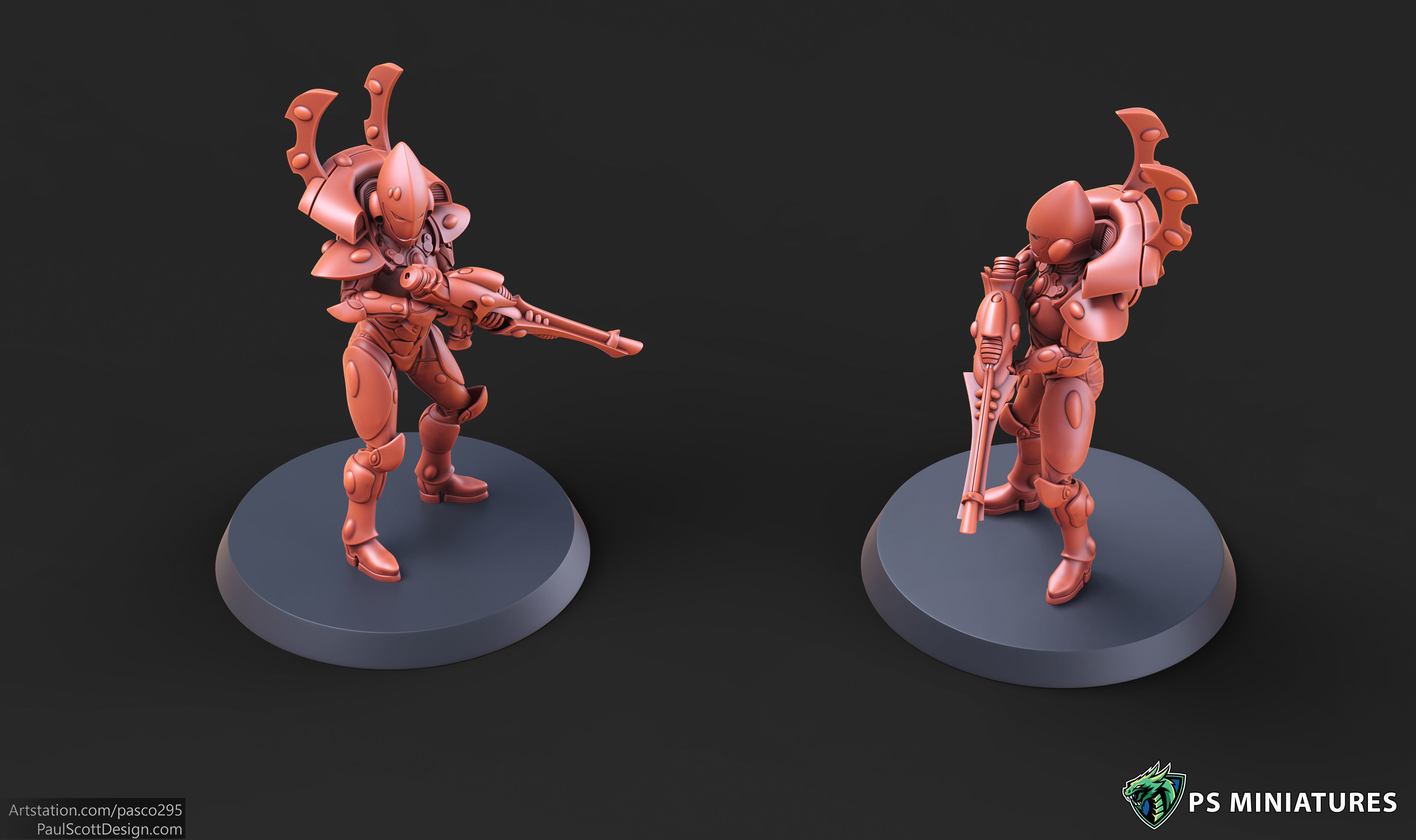 Space Elf Male Soldier Pose 1 - 8 Variants 3D print model_2