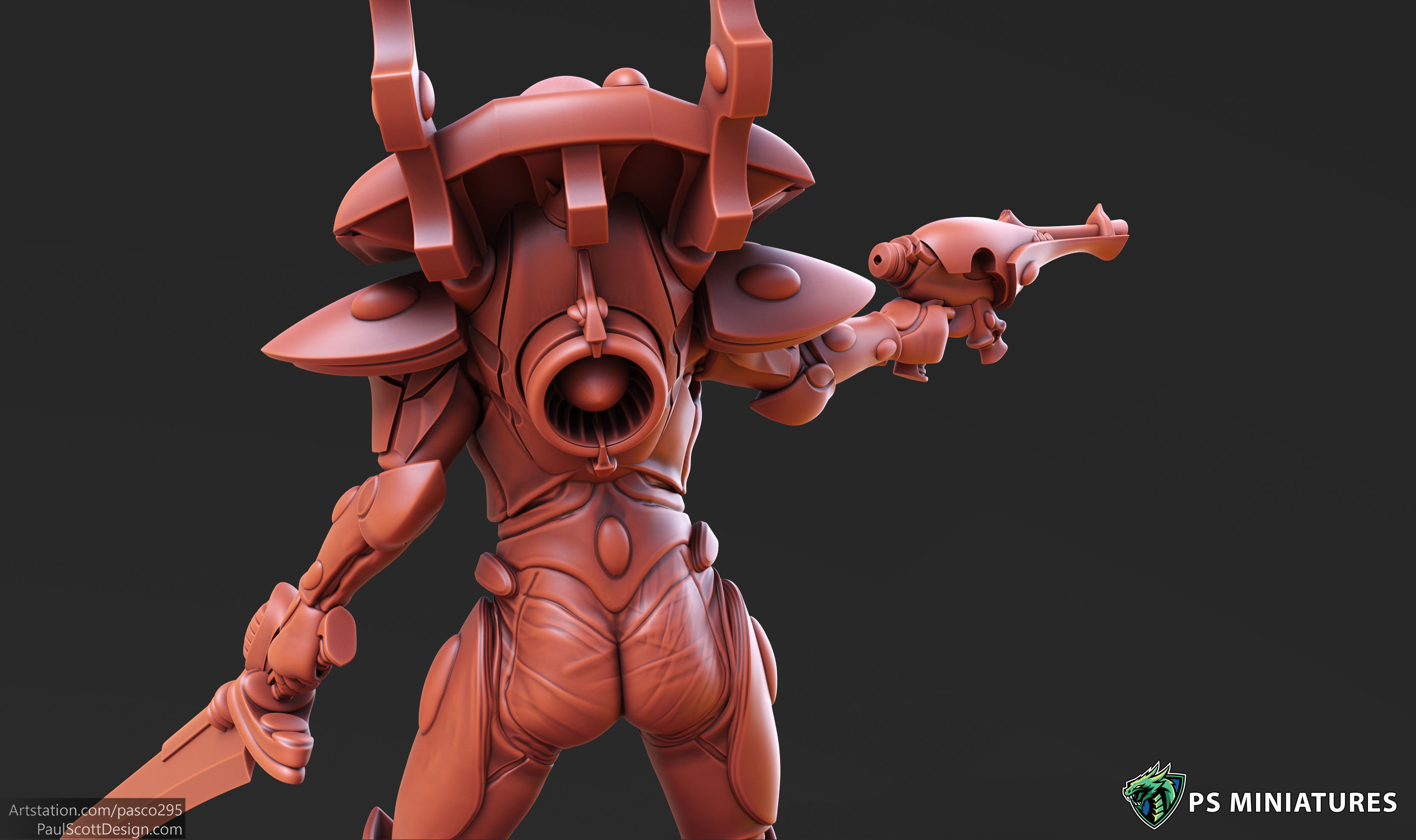 Space Elf Male Soldier Pose 1 - 8 Variants 3D print model_7