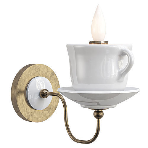 servizio-a6483ap-1wh wall sconce with cup and saucer 3D model