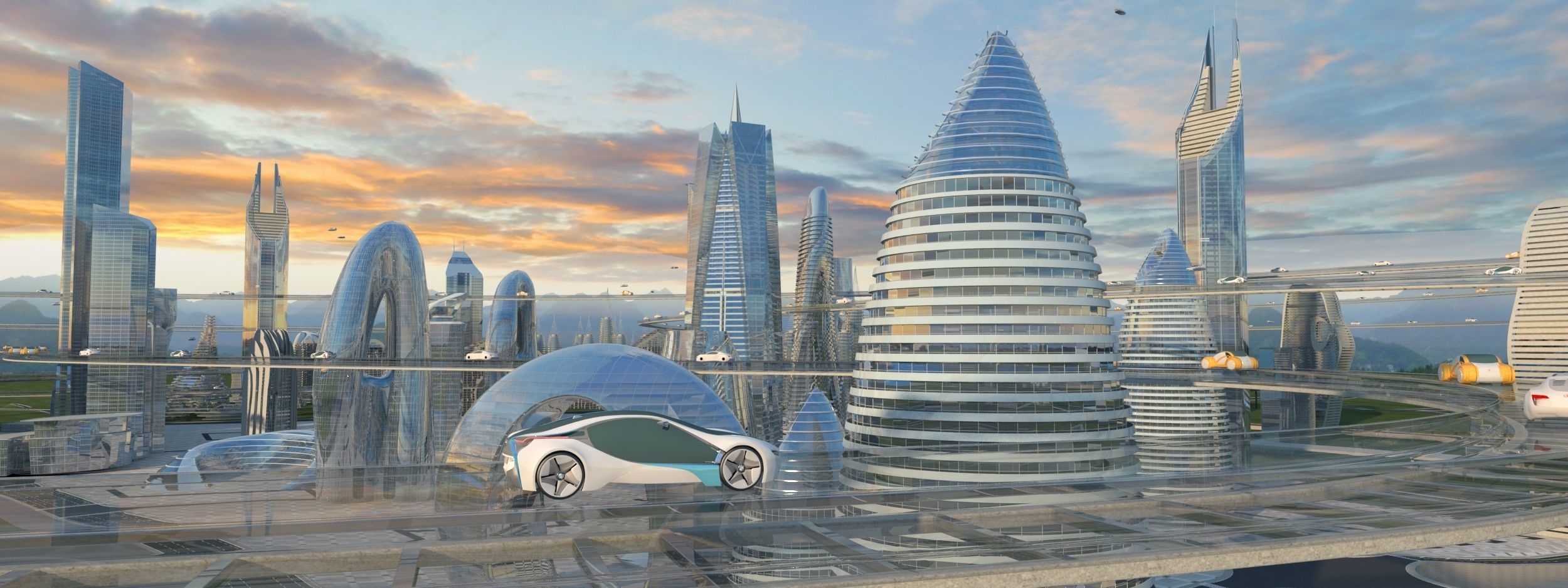 futuristic city 3D model_2