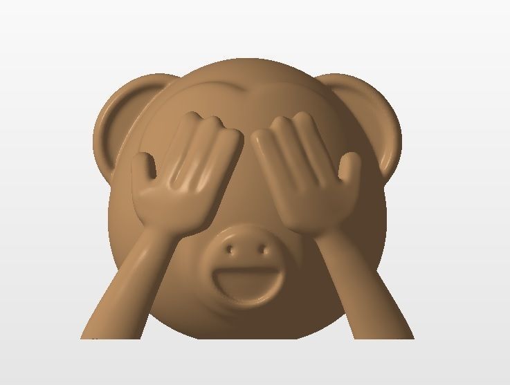 Mizaru monkey 3D print model_3