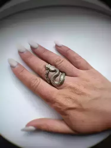 Rattlesnake ring 3d model for 3d printing 3D print model 3D print model