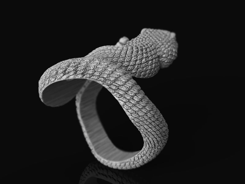 Rattlesnake ring 3d model for 3d printing 3D print model 3D print model_8