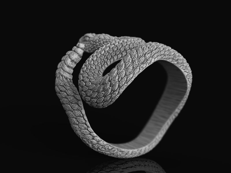 Rattlesnake ring 3d model for 3d printing 3D print model 3D print model_7