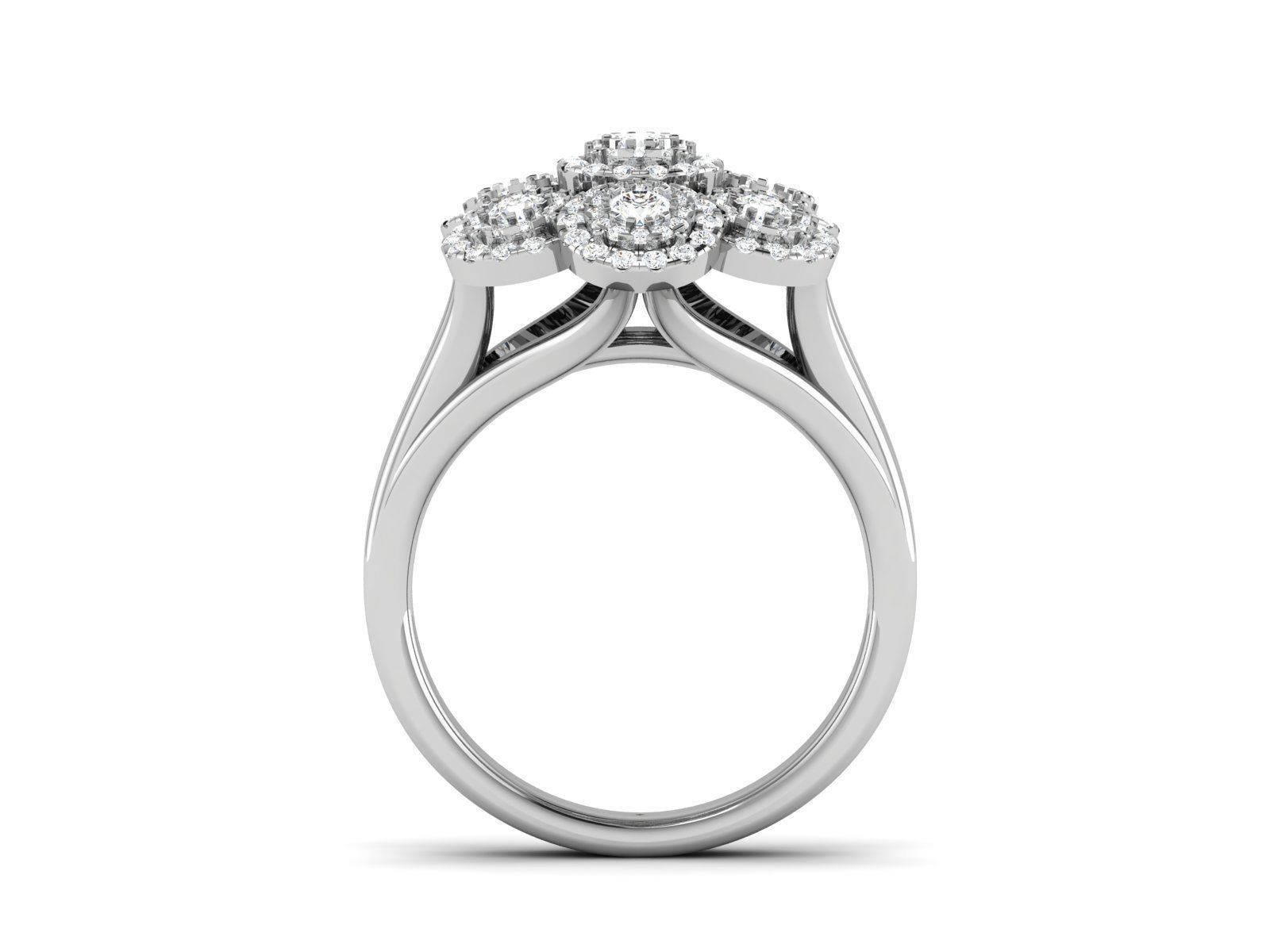 Solitaire Wedding Engagement Women Ring 3dm STL OBJ FBX Render 3D print model_3