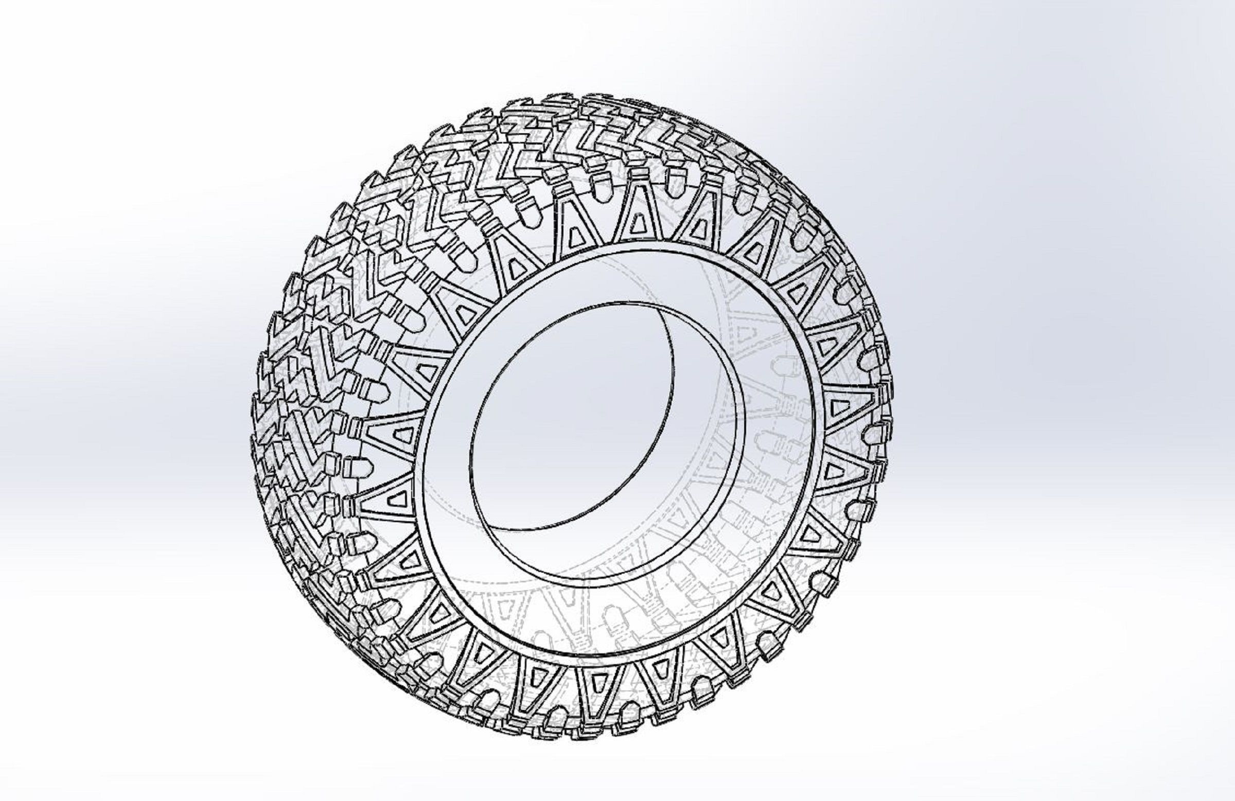 Offroad tire 30 Scale 1 to 25 3D print model_8