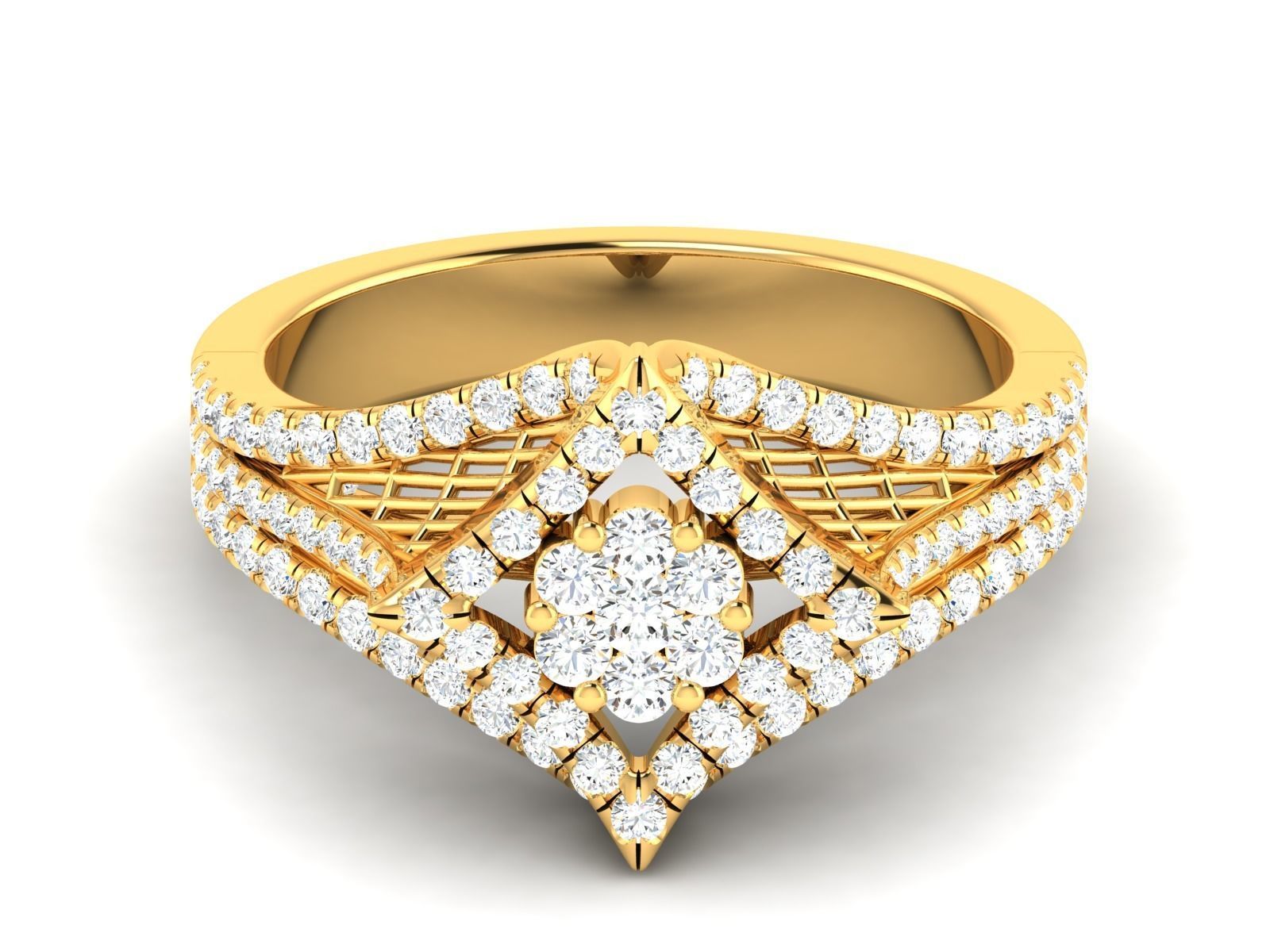 Solitaire Wedding Engagement Women Ring 3dm STL OBJ FBX Render 3D print model_7