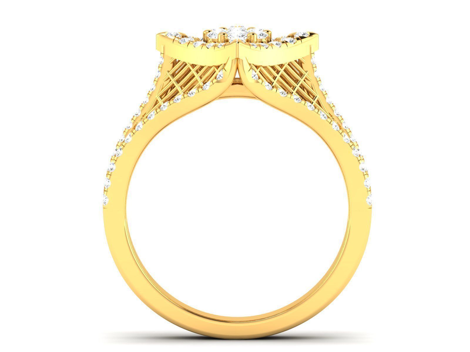 Solitaire Wedding Engagement Women Ring 3dm STL OBJ FBX Render 3D print model_3