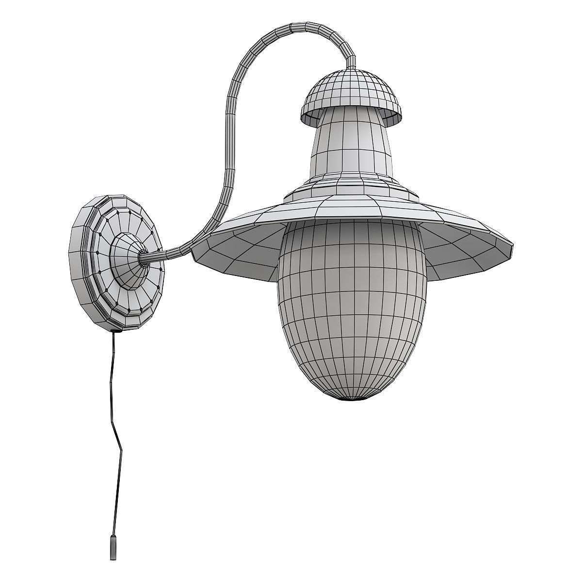 fisherman-a5518ap-1rb copper wall light with glass shade 3D model_1