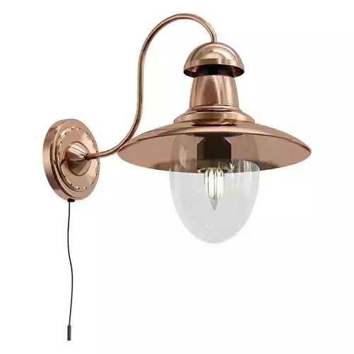 fisherman-a5518ap-1rb copper wall light with glass shade