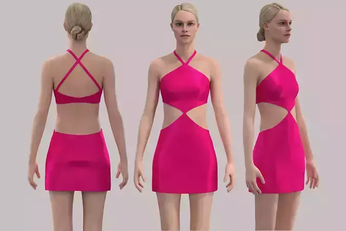 Halter Neck Mini Dress 