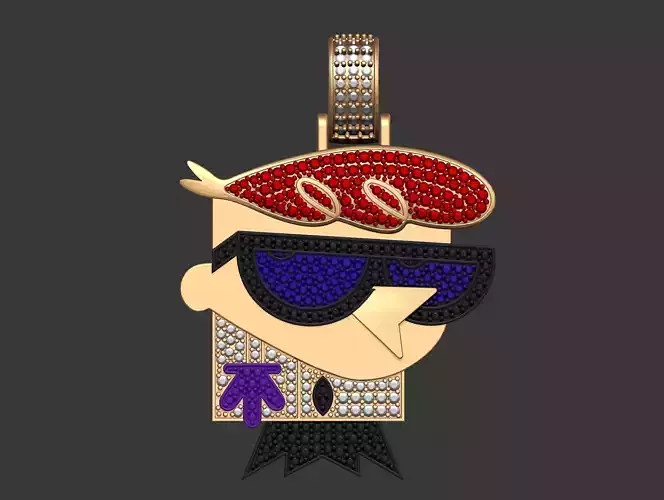 Dexter Cartoon Hiphop Diamond Pendant   3D print model