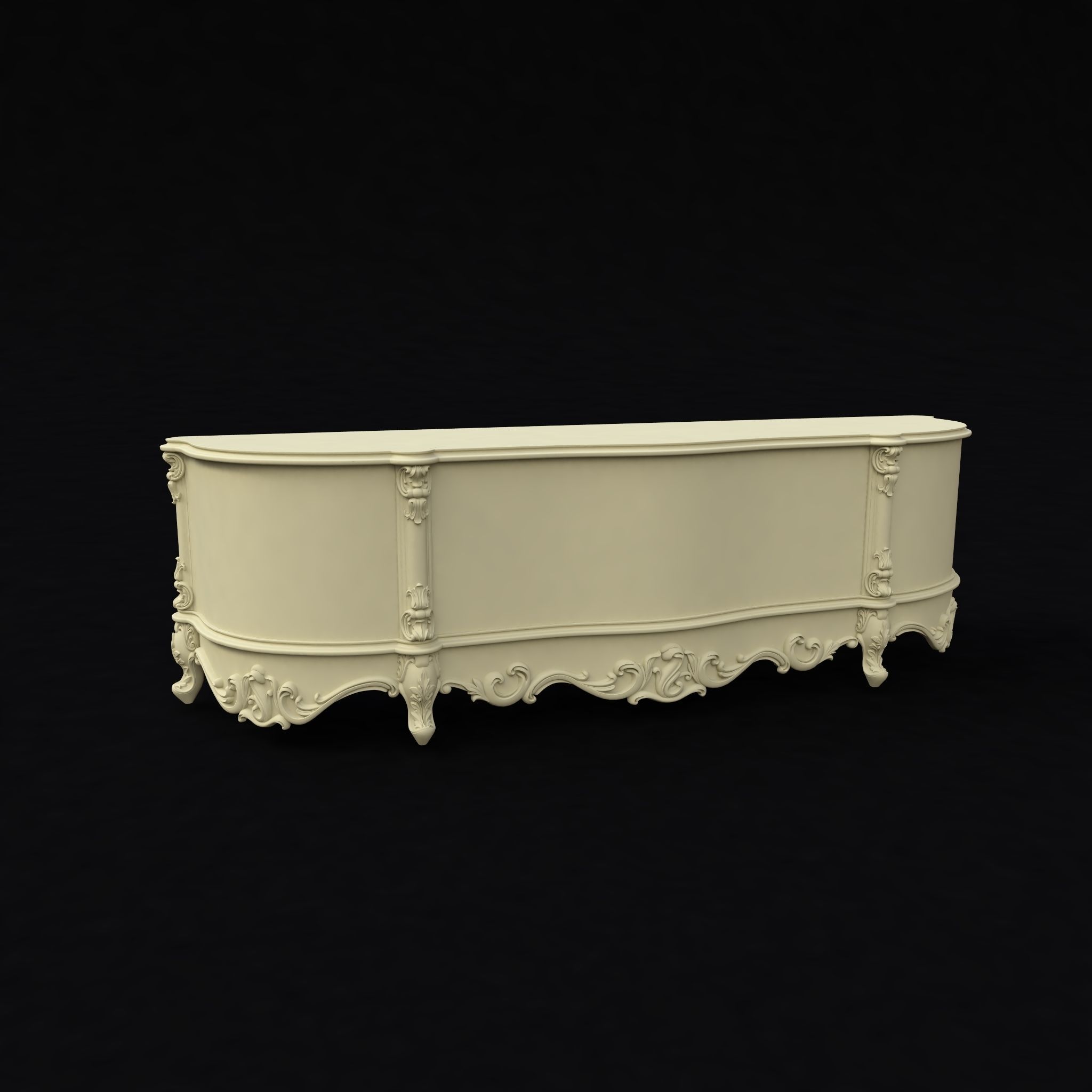 sideboard and stand and mirror three in one 3D model_4
