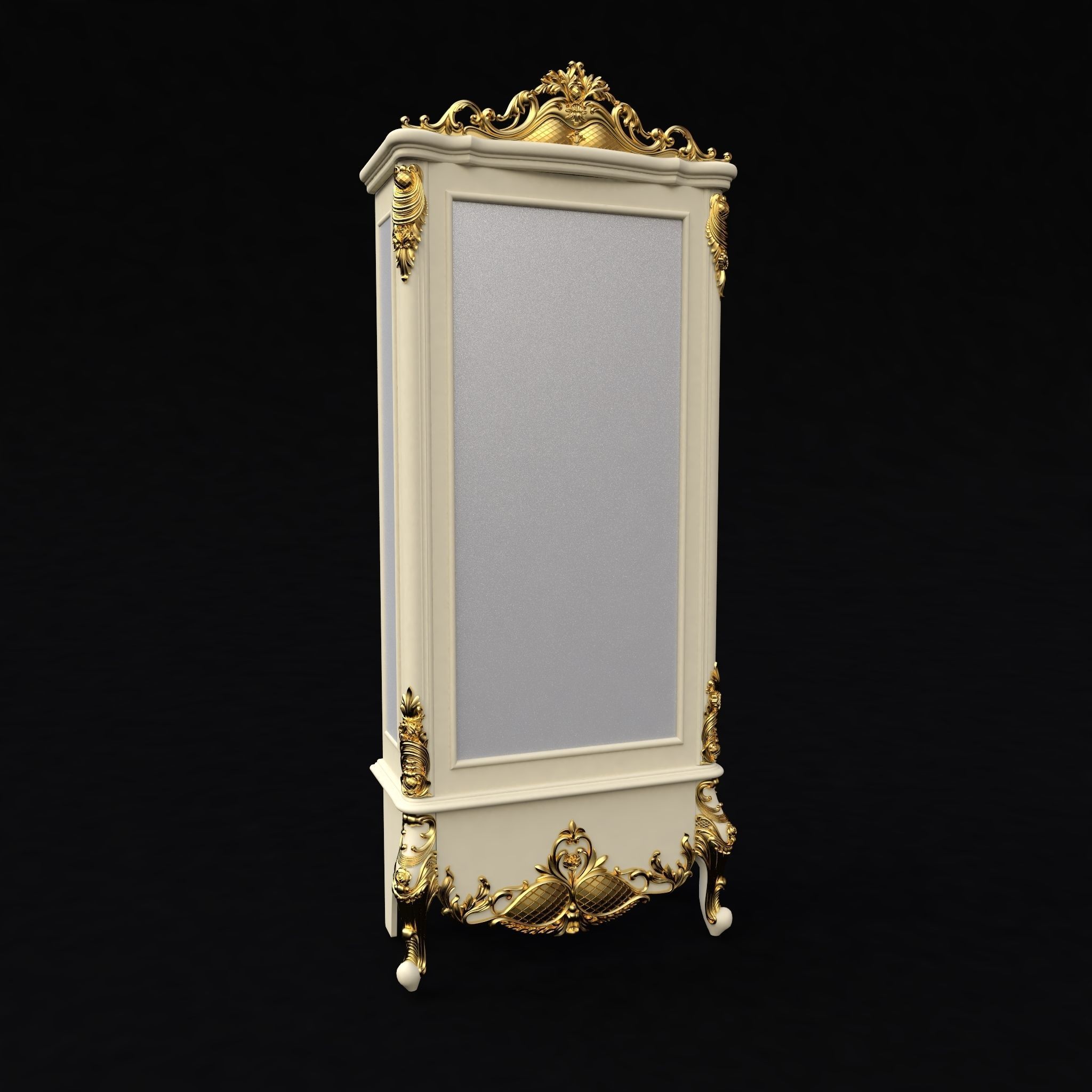 sideboard and stand and mirror three in one 3D model_2