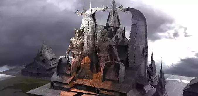 Viking Town Kitbash 3D