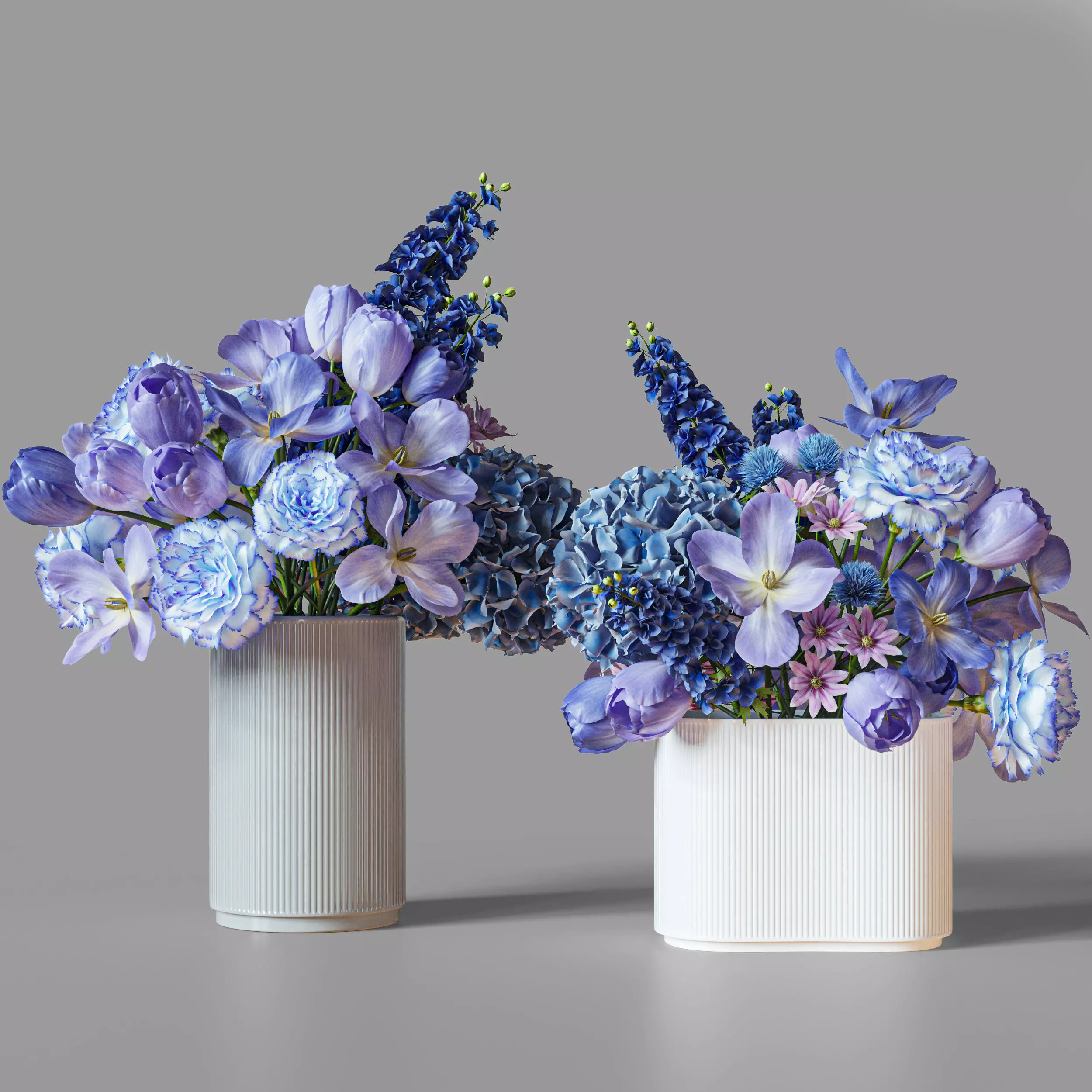 Flower Set 031 Blue Flowers 3D model