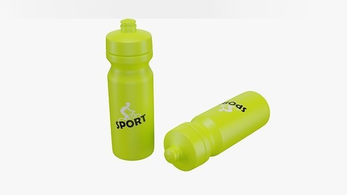 Sports Bottle Yellow 3D model 2