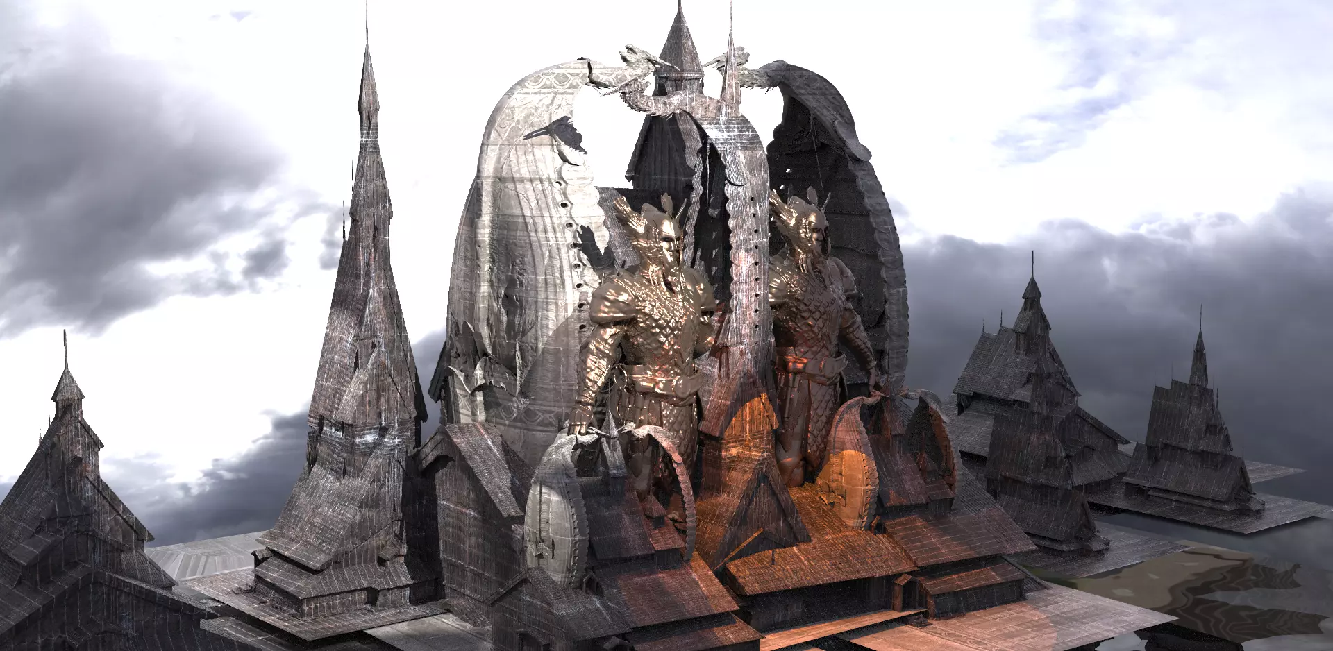 Viking Town Halls collection 3D model_0